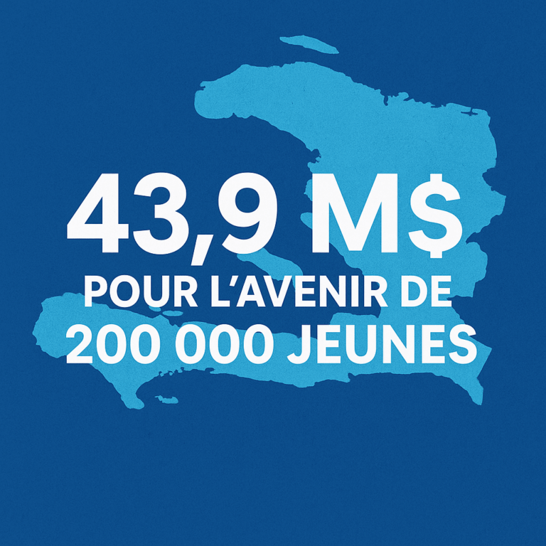 43,9 millions $ pour redonner espoir à la jeunesse haïtienne