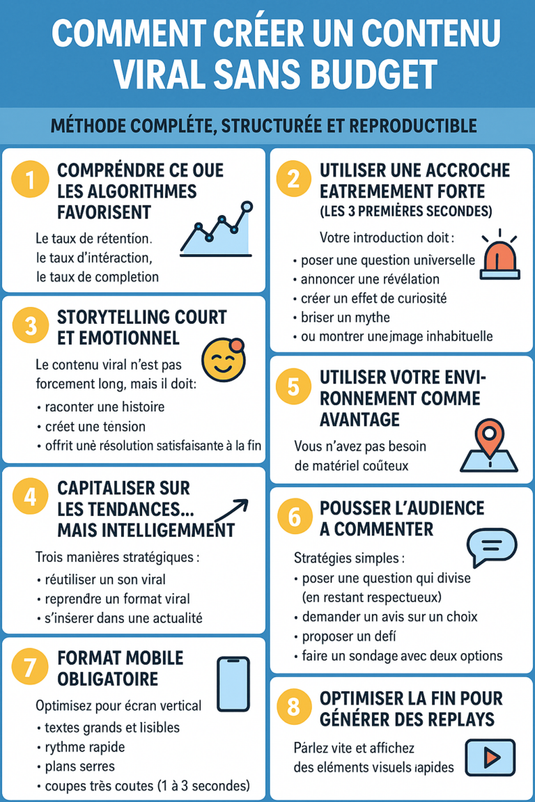 Comment créer un contenu viral sans budget : la méthode complète pour maximiser votre impact