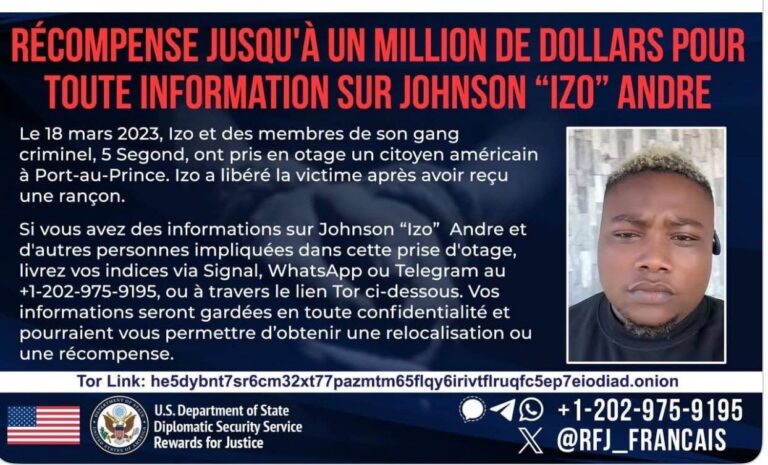 Un million de dollars pour Izo : la prime du cynisme américain en Haïti